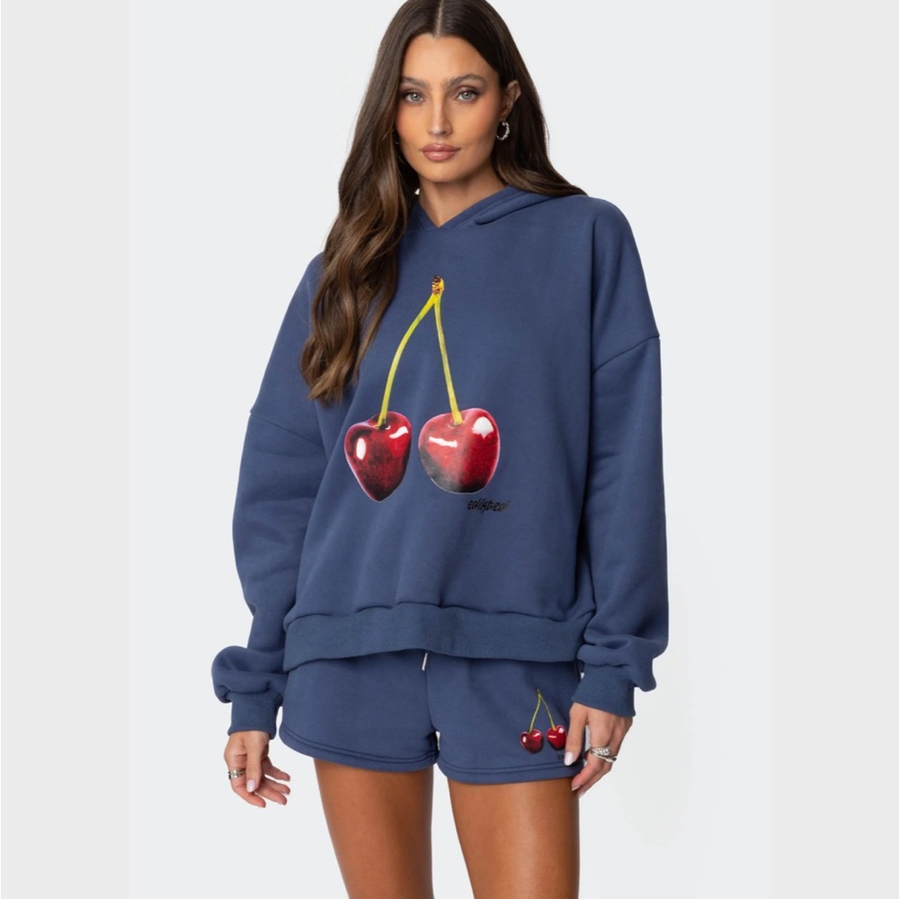 Edikted Mon Cheri Cherry Graphic Hoodie